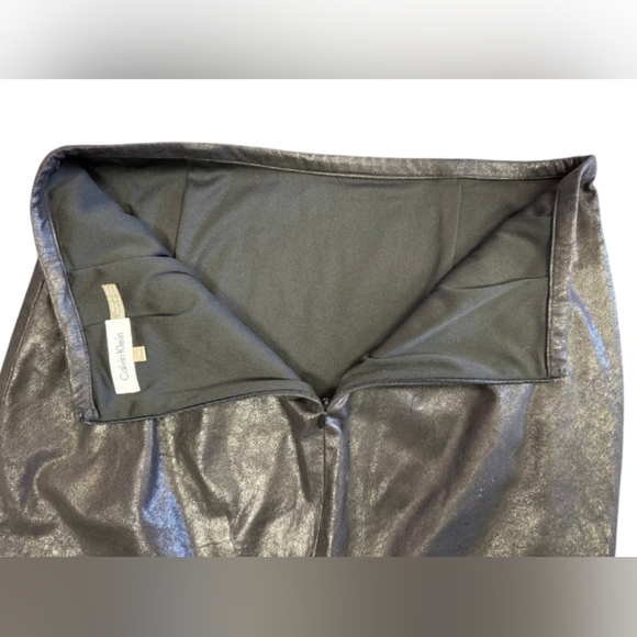 Calvin Klein EUC Pleather Skirt Black Size 6 - Picture 7 of 9
